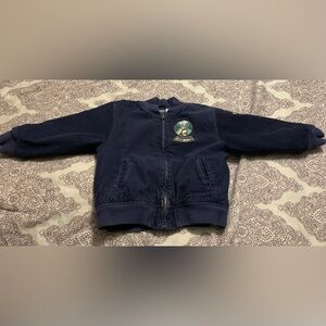 Osh kosh Boys 4 Blue corduroy Sherpa lined jacket Retrievers patch